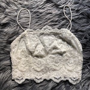 PRE LOVED topshop white lace crop top